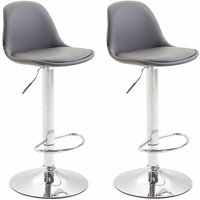 CLP - 2er Set Barhocker Kiel Kunstleder grau chrom von CLP
