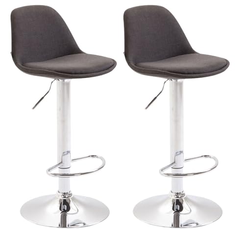CLP 2er Set Barhocker Kiel Mit Stoffbezug I Höhenverstellbarer Barstuhl Mit Metallgestell In Chrom-Optik Und Fußstütze, Farbe:dunkelgrau CLP 2er Set Barhocker Kiel Mit Stoffbezug I Höhenverstellbarer Barstuhl Mit Metallgestell In Chrom-Optik Und Fußstütze, Farbe:dunkelgrau von CLP