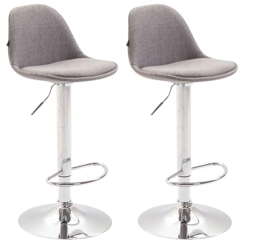 CLP 2er Set Barhocker Kiel Mit Stoffbezug I Höhenverstellbarer Barstuhl Mit Metallgestell In Chrom-Optik Und Fußstütze, Farbe:grau CLP 2er Set Barhocker Kiel Mit Stoffbezug I Höhenverstellbarer Barstuhl Mit Metallgestell In Chrom-Optik Und Fußstütze, Farbe:grau von CLP
