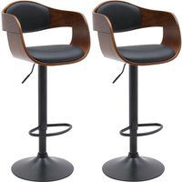 CLP - 2er Set Barhocker Kingston walnuss/schwarz Kunstleder von CLP