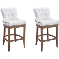 2er Set Barhocker Lakewood Echtleder weiß antik-hell von CLP