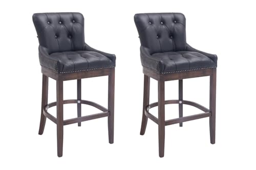 CLP 2er Set Barhocker Lakewood Mit Echtlederbezug I 2 x Tresenstuhl Mit Gestell Aus Kautschukholz Und Rückenlehne, Farbe:schwarz, Gestell Farbe:antik CLP 2er Set Barhocker Lakewood Mit Echtlederbezug I 2 x Tresenstuhl Mit Gestell Aus Kautschukholz Und Rückenlehne, Farbe:schwarz, Gestell Farbe:antik von CLP