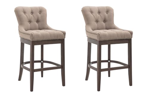 CLP 2er Set Barhocker Lakewood Mit Stoffbezug I 2X Tresenstuhl Mit Gestell Aus Kautschukholz Und Rückenlehne, Farbe:Taupe, Gestell Farbe:antik CLP 2er Set Barhocker Lakewood Mit Stoffbezug I 2X Tresenstuhl Mit Gestell Aus Kautschukholz Und Rückenlehne, Farbe:Taupe, Gestell Farbe:antik von CLP
