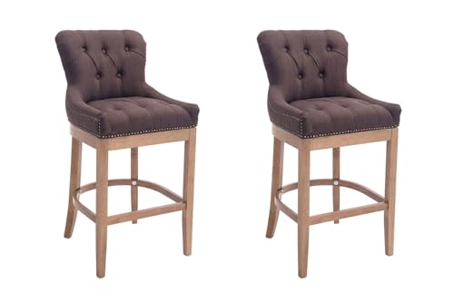 CLP 2er Set Barhocker Lakewood Mit Stoffbezug I 2x Tresenstuhl Mit Gestell Aus Kautschukholz Und Rückenlehne, Farbe:braun, Gestell Farbe:antik-hell CLP 2er Set Barhocker Lakewood Mit Stoffbezug I 2x Tresenstuhl Mit Gestell Aus Kautschukholz Und Rückenlehne, Farbe:braun, Gestell Farbe:antik-hell von CLP