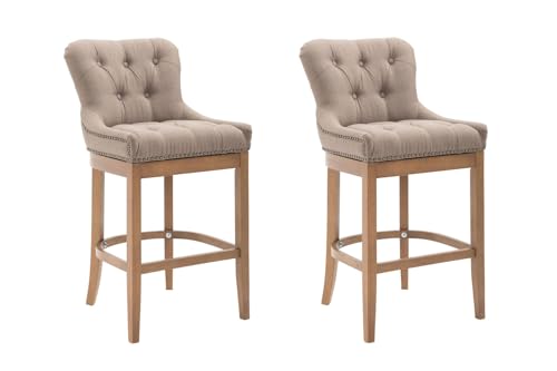 CLP 2er Set Barhocker Lakewood Mit Stoffbezug I 2x Tresenstuhl Mit Gestell Aus Kautschukholz Und Rückenlehne, Farbe:taupe, Gestell Farbe:antik-hell CLP 2er Set Barhocker Lakewood Mit Stoffbezug I 2x Tresenstuhl Mit Gestell Aus Kautschukholz Und Rückenlehne, Farbe:taupe, Gestell Farbe:antik-hell von CLP
