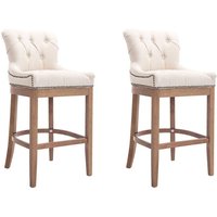 2er Set Barhocker Lakewood Stoff creme antik-hell von CLP
