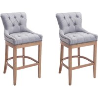 2er Set Barhocker Lakewood Stoff hellgrau antik-hell 2er Set Barhocker Lakewood Stoff hellgrau antik-hell von CLP