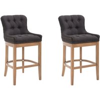 2er Set Barhocker Lakewood Stoff schwarz antik-hell 2er Set Barhocker Lakewood Stoff schwarz antik-hell von CLP