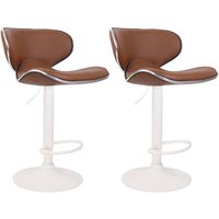 2er Set Barhocker Las Vegas Kunstleder hellbraun weiß 2er Set Barhocker Las Vegas Kunstleder hellbraun weiß von CLP