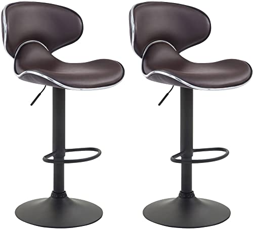 CLP 2er Set Barhocker Las Vegas Mit Kunstlederbezug I Höhenverstellbarer Barstuhl Mit Fußstütze, Farbe:braun, Gestell Farbe:schwarz CLP 2er Set Barhocker Las Vegas Mit Kunstlederbezug I Höhenverstellbarer Barstuhl Mit Fußstütze, Farbe:braun, Gestell Farbe:schwarz von CLP
