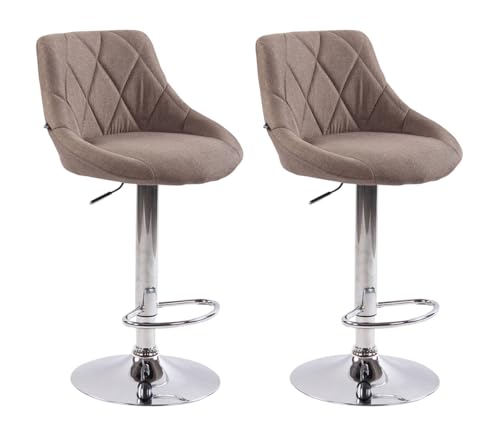 CLP 2er Set Barhocker Lazio Mit Stoffbezug I Höhenverstellbarer Und Drehbarer Hocker Mit Fußstütze In Chrom-Optik, Farbe:Taupe CLP 2er Set Barhocker Lazio Mit Stoffbezug I Höhenverstellbarer Und Drehbarer Hocker Mit Fußstütze In Chrom-Optik, Farbe:Taupe von CLP