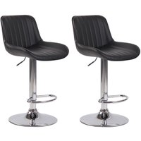CLP - 2er Set Barhocker Lentini Kunstleder schwarz chrom von CLP