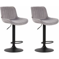 CLP - 2er Set Barhocker Lentini Samt grau schwarz CLP - 2er Set Barhocker Lentini Samt grau schwarz von CLP