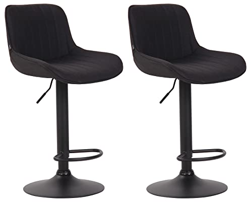 CLP 2er Set Barhocker Lentini Stoff I Thekenhocker Höhenverstellbar I Barstühle Mit Fußstütze I 360° Drehbar I Tresenstühle Mit Trompetenfuß, Farbe:schwarz, Gestell Farbe:schwarz CLP 2er Set Barhocker Lentini Stoff I Thekenhocker Höhenverstellbar I Barstühle Mit Fußstütze I 360° Drehbar I Tresenstühle Mit Trompetenfuß, Farbe:schwarz, Gestell Farbe:schwarz von CLP