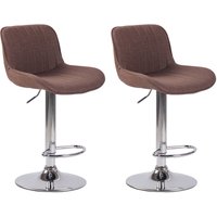 CLP - 2er Set Barhocker Lentini Stoff braun chrom von CLP
