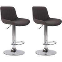 CLP - 2er Set Barhocker Lentini Stoff dunkelgrau chrom von CLP