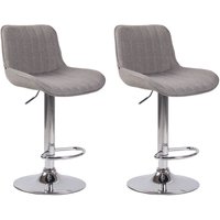 CLP - 2er Set Barhocker Lentini Stoff grau chrom von CLP
