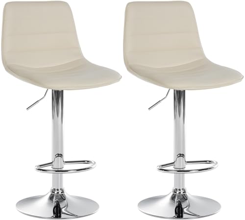 CLP 2er Set Barhocker Lex Kunstleder I Höhenverstellbare Thekenhocker Mit Kunstlederbezug I Drehbare Tresenstühle Mit Metallgestell, Farbe:Creme, Material Gestell:Metall in Chromoptik CLP 2er Set Barhocker Lex Kunstleder I Höhenverstellbare Thekenhocker Mit Kunstlederbezug I Drehbare Tresenstühle Mit Metallgestell, Farbe:Creme, Material Gestell:Metall in Chromoptik von CLP