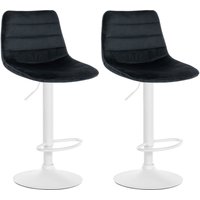 CLP - 2er Set Barhocker Lex Samt schwarz weiß von CLP