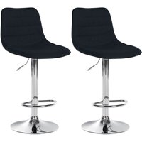 CLP - 2er Set Barhocker Lex Stoff schwarz Metall in Chromoptik von CLP