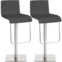 CLP - 2er Set Barhocker Limon Kunstlederbezug grau edelstahl CLP - 2er Set Barhocker Limon Kunstlederbezug grau edelstahl von CLP