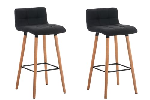 CLP 2er Set Barhocker Lincoln Mit Stoffbezug Und Holzgestell I 2 x Thekenhocker Mit Rückenlehne Und Fußstütze, Farbe:schwarz, Gestell Farbe:natur CLP 2er Set Barhocker Lincoln Mit Stoffbezug Und Holzgestell I 2 x Thekenhocker Mit Rückenlehne Und Fußstütze, Farbe:schwarz, Gestell Farbe:natur von CLP