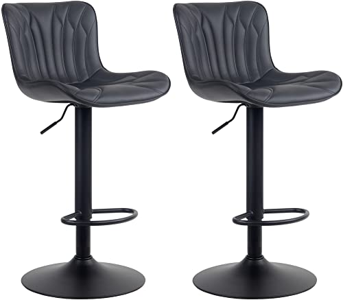 CLP 2er Set Barhocker Linus - Höhenverstellbare Barstühle - 360° Drehstühle Mit Rückenlehne Für Küche Und Bistro, Farbe:schwarz, Material:Kunstleder CLP 2er Set Barhocker Linus - Höhenverstellbare Barstühle - 360° Drehstühle Mit Rückenlehne Für Küche Und Bistro, Farbe:schwarz, Material:Kunstleder von CLP