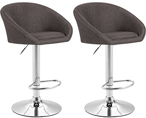 CLP 2er Set Barhocker Miami Mit Stoffbezug I 2 x Drehbarer Und Höhenverstellbarer Tresenstuhl, Farbe:dunkelgrau, Gestell Farbe:Chrom CLP 2er Set Barhocker Miami Mit Stoffbezug I 2 x Drehbarer Und Höhenverstellbarer Tresenstuhl, Farbe:dunkelgrau, Gestell Farbe:Chrom von CLP