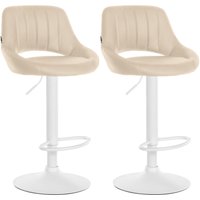 2er Set Barhocker Milet Kunstleder creme Metall matt weiss 2er Set Barhocker Milet Kunstleder creme Metall matt weiss von CLP