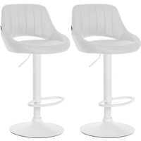 CLP - 2er Set Barhocker Milet Kunstleder weiß Metall matt weiss von CLP