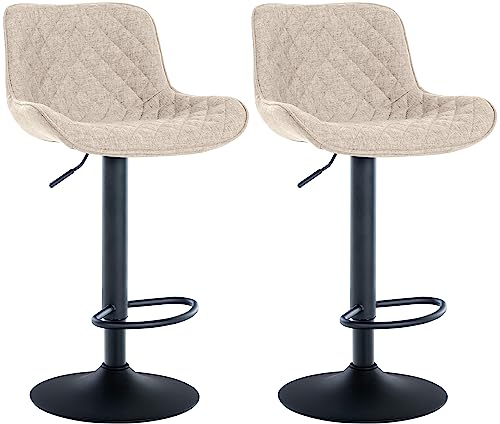CLP 2er Set Barhocker Minosa I Fußstützen Aus Metall I Höhenverstellbare Gepolsterte Drehstühle, Farbe:Taupe, Material:Stoff CLP 2er Set Barhocker Minosa I Fußstützen Aus Metall I Höhenverstellbare Gepolsterte Drehstühle, Farbe:Taupe, Material:Stoff von CLP