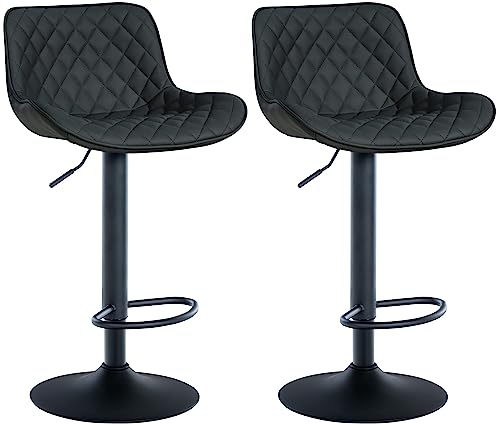CLP 2er Set Barhocker Minosa I Fußstützen Aus Metall I Höhenverstellbare Gepolsterte Drehstühle, Farbe:schwarz, Material:Kunstleder CLP 2er Set Barhocker Minosa I Fußstützen Aus Metall I Höhenverstellbare Gepolsterte Drehstühle, Farbe:schwarz, Material:Kunstleder von CLP