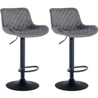 2er Set Barhocker Minosa dunkelgrau Samt 2er Set Barhocker Minosa dunkelgrau Samt von CLP