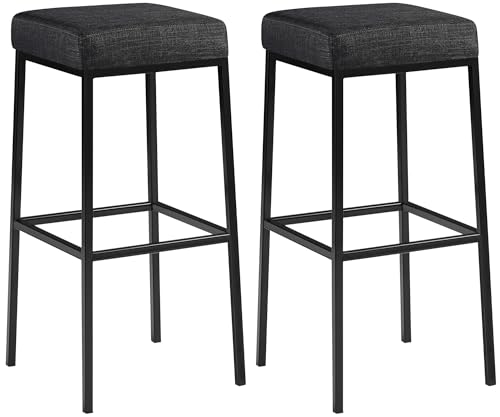 CLP 2er Set Barhocker Montreal I Gepolsterte Barstühle mit Stoffbezügen I Tresenhocker mit Metallgestellen, Farbe:dunkelgrau, Gestell Farbe:schwarz CLP 2er Set Barhocker Montreal I Gepolsterte Barstühle mit Stoffbezügen I Tresenhocker mit Metallgestellen, Farbe:dunkelgrau, Gestell Farbe:schwarz von CLP