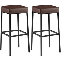2er Set Barhocker Montreal Kunstlederbezug braun schwarz von CLP
