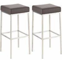 CLP - 2er Set Barhocker Montreal Kunstlederbezug edelstahl braun CLP - 2er Set Barhocker Montreal Kunstlederbezug edelstahl braun von CLP