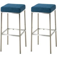 CLP - 2er Set Barhocker Montreal Stoffbezug blau edelstahl CLP - 2er Set Barhocker Montreal Stoffbezug blau edelstahl von CLP