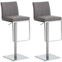 2er Set Barhocker Panama Stoffbezug grau edelstahl 2er Set Barhocker Panama Stoffbezug grau edelstahl von CLP