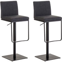 CLP - 2er Set Barhocker Panama Stoffbezug dunkelgrau schwarz von CLP