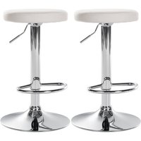 CLP - 2er Set Barhocker Ponte Kunstleder weiß Metall in Chromoptik von CLP