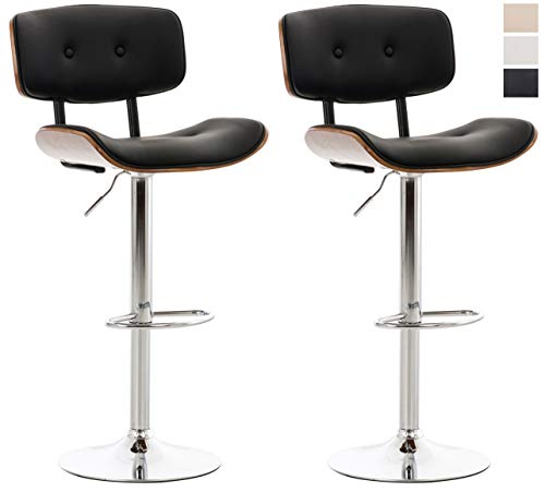 CLP 2er Set Barhocker Sarnia Kunstleder I Thekenhocker Mit Chromgestell I Barstuhl Mit Trompetenfuß I Tresenhocker Mit Fußstütze, Farbe:walnuss/schwarz CLP 2er Set Barhocker Sarnia Kunstleder I Thekenhocker Mit Chromgestell I Barstuhl Mit Trompetenfuß I Tresenhocker Mit Fußstütze, Farbe:walnuss/schwarz von CLP