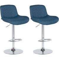 2er Set Barhocker Solon Chrom blau Stoff 2er Set Barhocker Solon Chrom blau Stoff von CLP