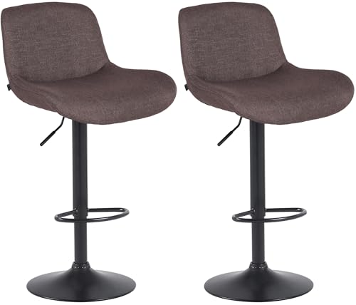 CLP 2er Set Barhocker Solon Schwarz I Samtbezug oder Stoffbezug I Barstuhl höhenverstellbar und drehbar I gepolsterter Tresenhocker, Farbe:Dunkelbraun, Material:Stoff CLP 2er Set Barhocker Solon Schwarz I Samtbezug oder Stoffbezug I Barstuhl höhenverstellbar und drehbar I gepolsterter Tresenhocker, Farbe:Dunkelbraun, Material:Stoff von CLP