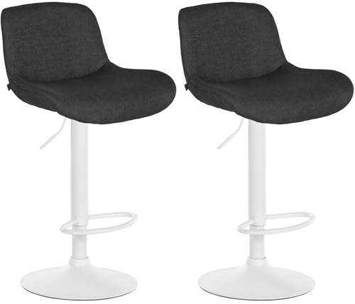 CLP 2er Set Barhocker Solon Weiß I Samtbezug oder Stoffbezug I Barstuhl höhenverstellbar und drehbar I gepolsterter Tresenhocker mit Rückenlehne, Farbe:schwarz, Material:Samt CLP 2er Set Barhocker Solon Weiß I Samtbezug oder Stoffbezug I Barstuhl höhenverstellbar und drehbar I gepolsterter Tresenhocker mit Rückenlehne, Farbe:schwarz, Material:Samt von CLP