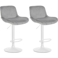 2er Set Barhocker Solon Weiß grau Samt 2er Set Barhocker Solon Weiß grau Samt von CLP