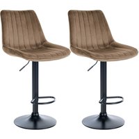 CLP - 2er Set Barhocker Toni Samt braun Metall matt schwarz CLP - 2er Set Barhocker Toni Samt braun Metall matt schwarz von CLP
