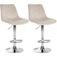 2er Set Barhocker Toni Samt creme Metall in Chromoptik 2er Set Barhocker Toni Samt creme Metall in Chromoptik von CLP