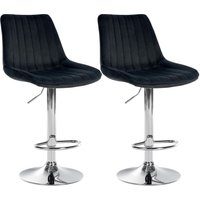 CLP - 2er Set Barhocker Toni Samt schwarz Metall in Chromoptik CLP - 2er Set Barhocker Toni Samt schwarz Metall in Chromoptik von CLP