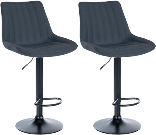 CLP 2er Set Barhocker Toni Stoff I Höhenverstellbarer Barstuhl Mit Metallgestell I Thekenhocker Mit Integrierter Fußstütze, Farbe:dunkelgrau, Material Gestell:Metall matt schwarz CLP 2er Set Barhocker Toni Stoff I Höhenverstellbarer Barstuhl Mit Metallgestell I Thekenhocker Mit Integrierter Fußstütze, Farbe:dunkelgrau, Material Gestell:Metall matt schwarz von CLP