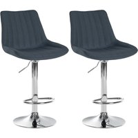 CLP - 2er Set Barhocker Toni Stoff dunkelgrau Metall in Chromoptik von CLP